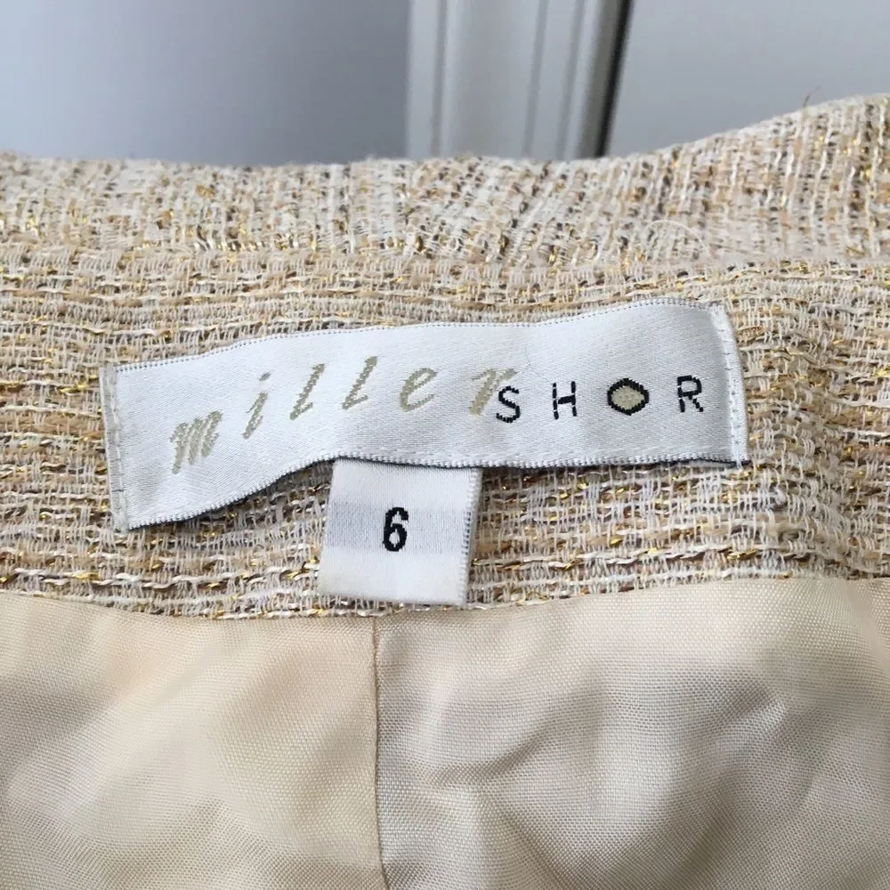 Vintage Miller Shor Skirt Suit | Beige Bouclé Tweed Set | St. John Style - Picture 6 of 6